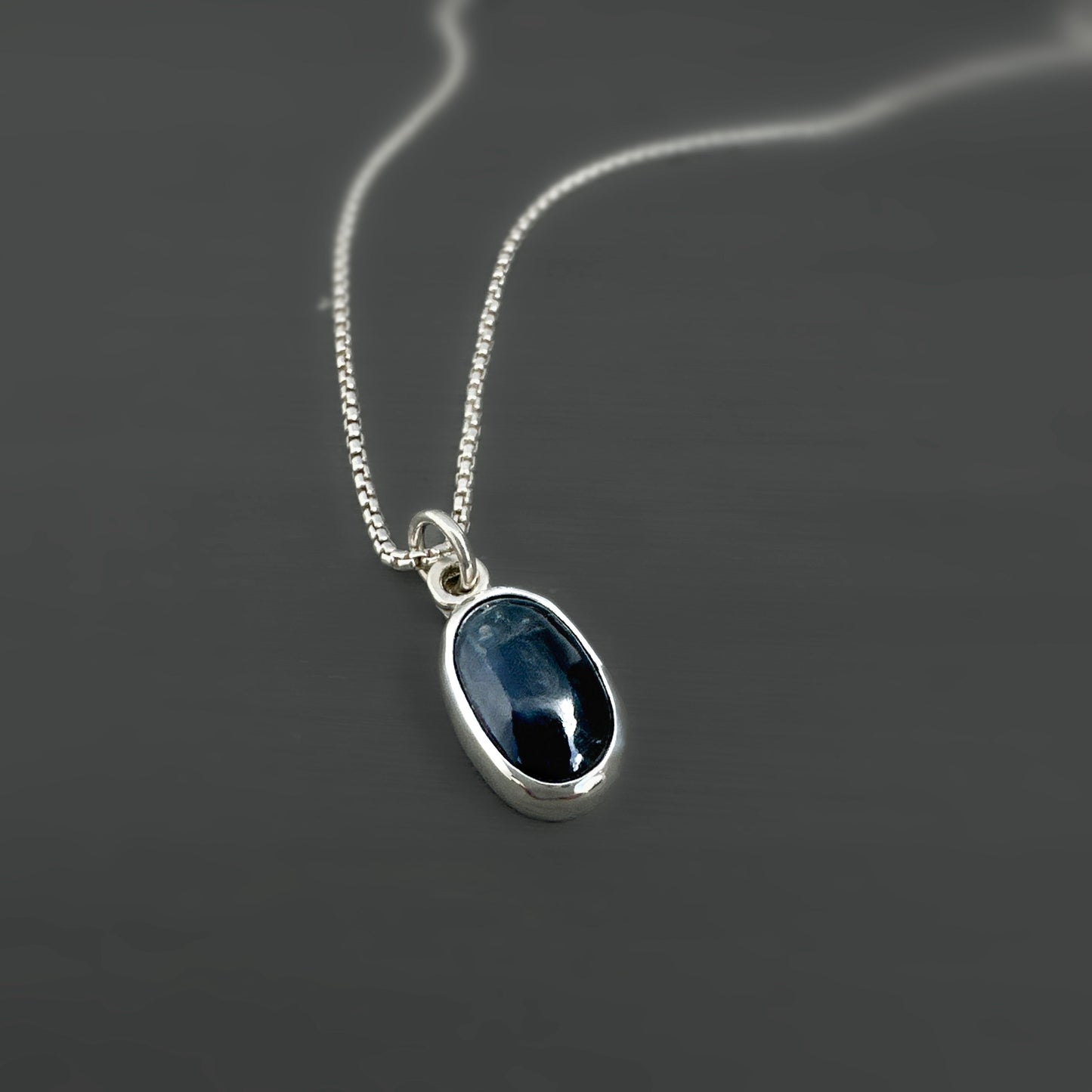 Blue Kyanite Pendant Necklace in Sterling Silver