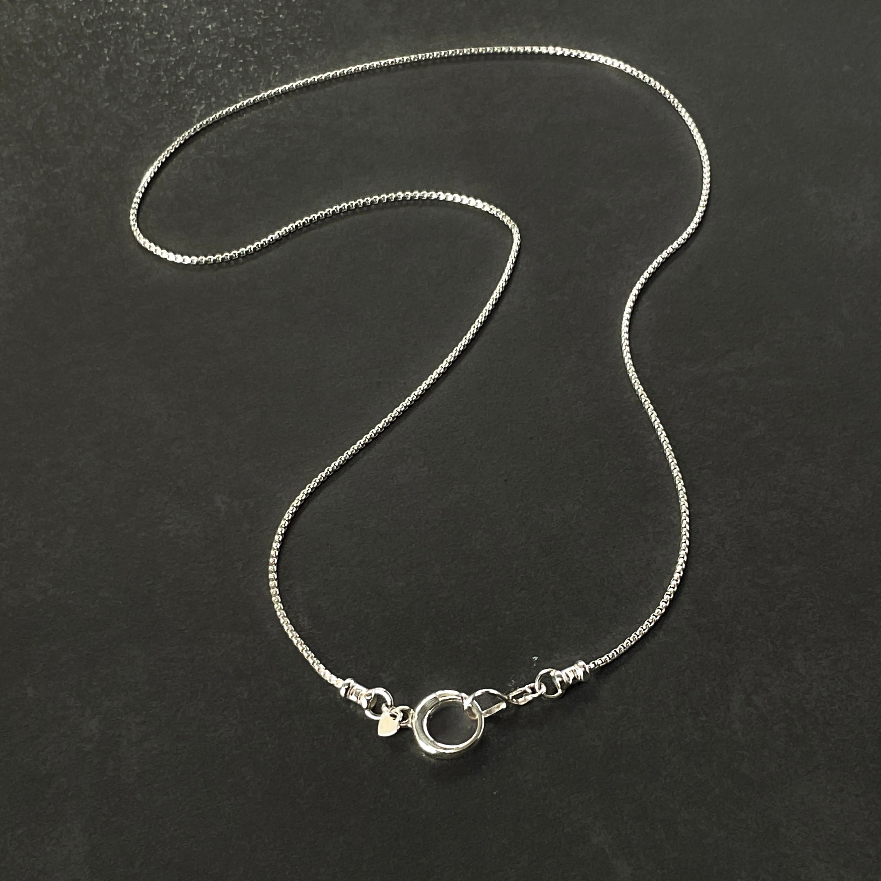 Sterling Silver Box Chain Necklace Pendant Clip Clasp, 1.25mm