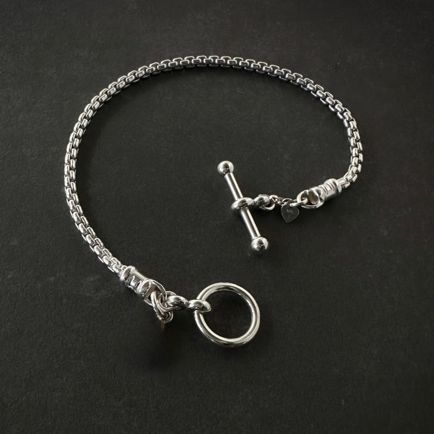 Toggle Box Chain Bracelet Sterling Silver, 2.5mm