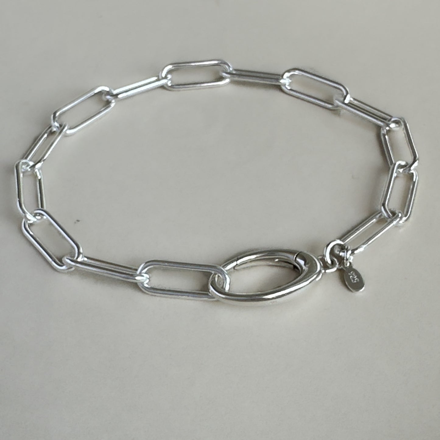 Chunky Paperclip Chain Bracelet in Sterling Silver, 6mm