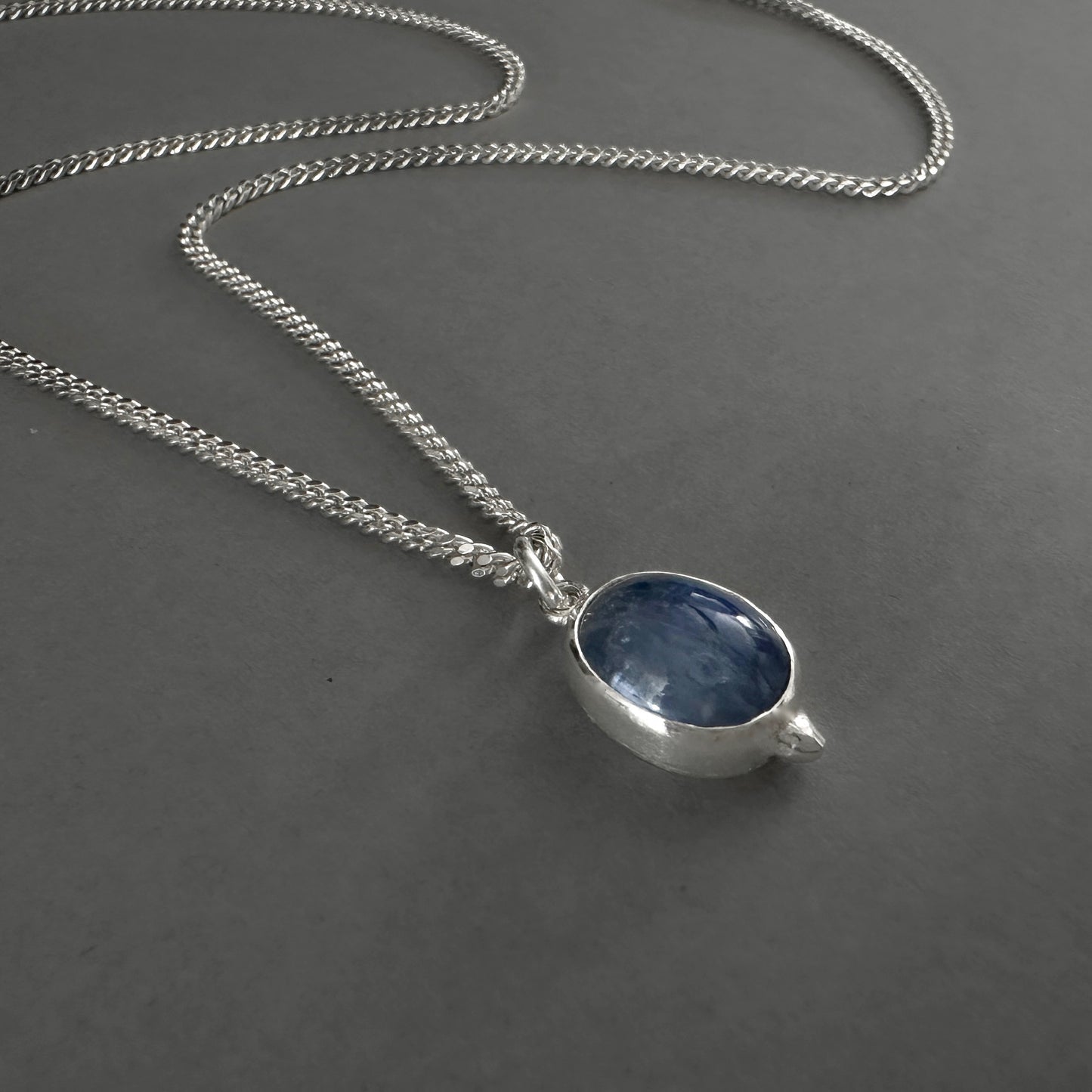 Blue Kyanite Pendant Necklace in Sterling Silver