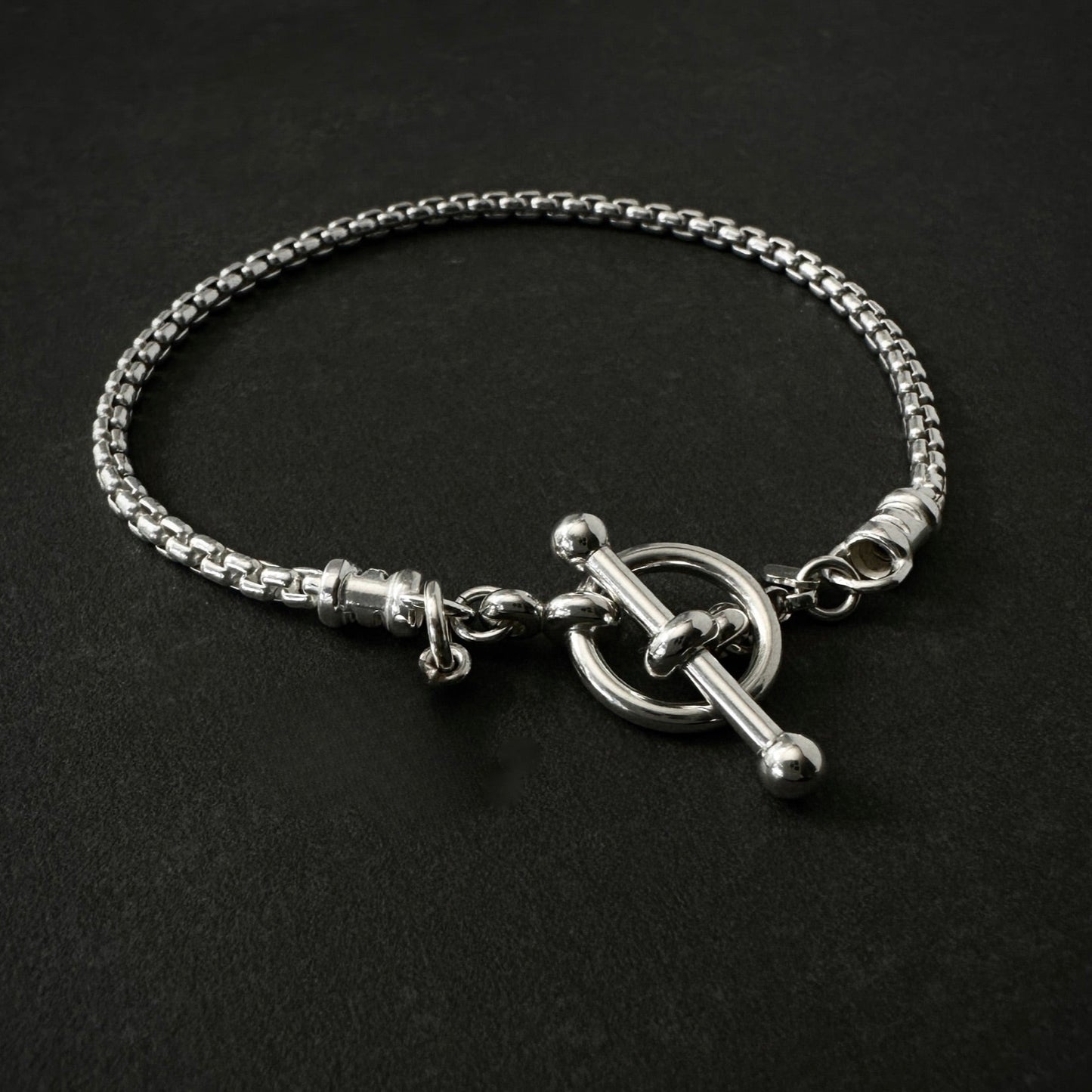 Toggle Box Chain Bracelet Sterling Silver, 2.5mm