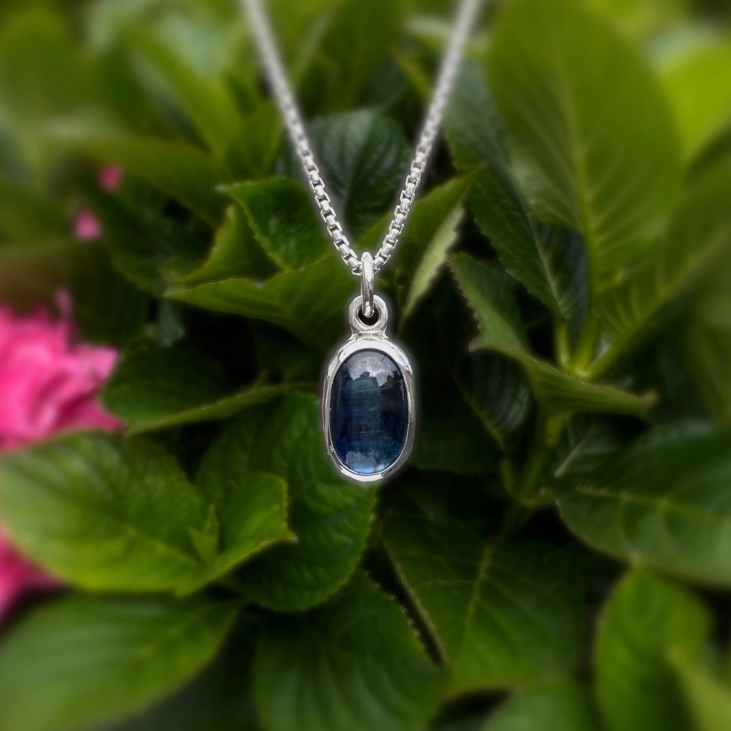 Blue Kyanite Pendant Necklace in Sterling Silver