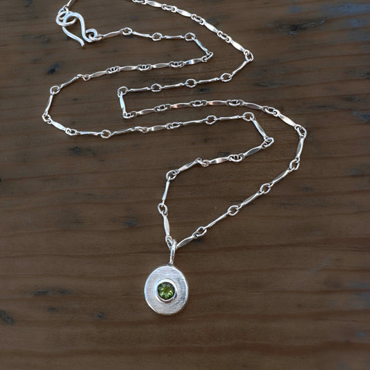 Sterling Silver Peridot Pendant Necklace