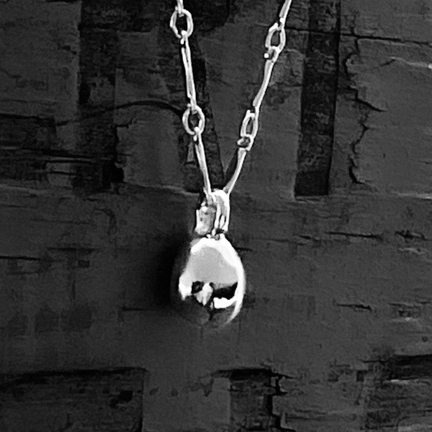 Sterling Silver Fidget Nugget Charm Necklace