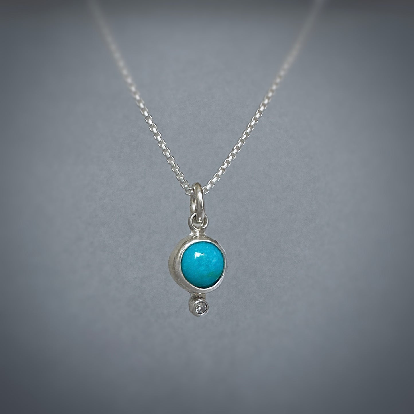 Turquoise and Topaz Pendant Necklace in Sterling Silver