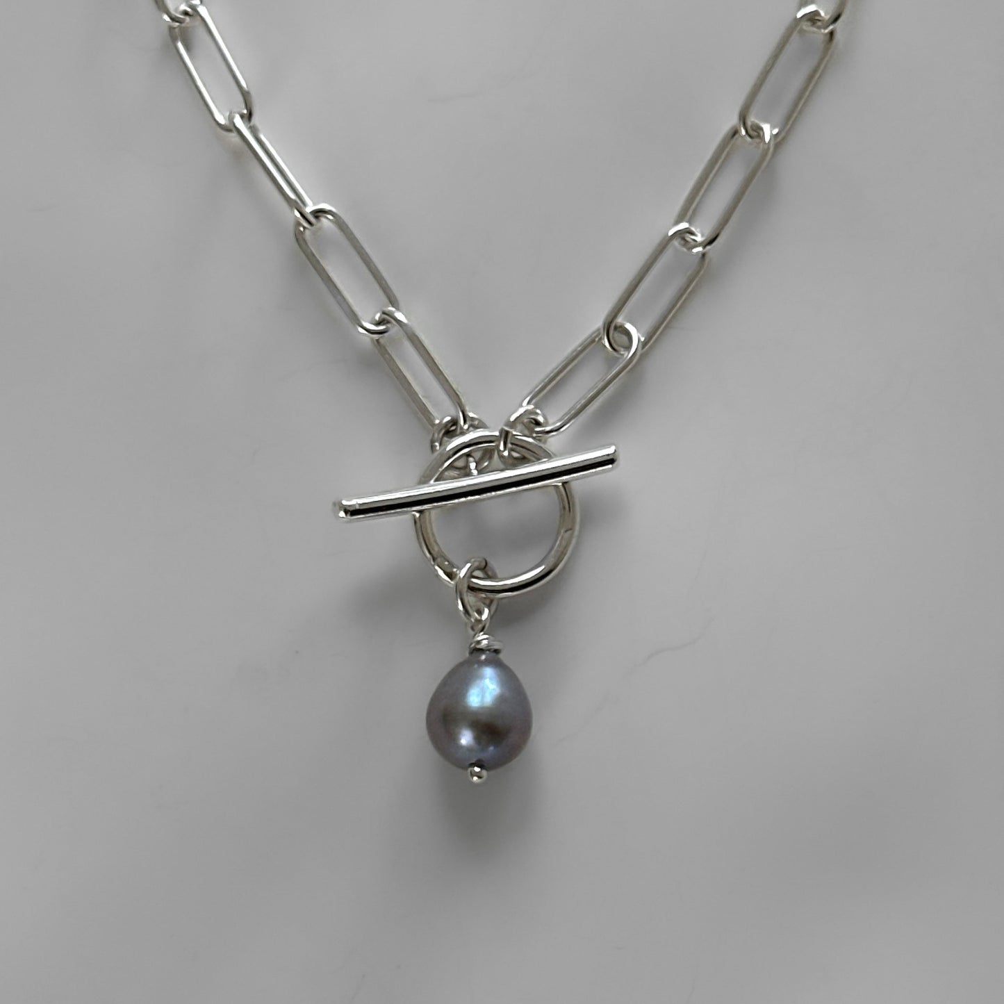 Freshwater Pearl Necklace in Sterling Silver, 4.3