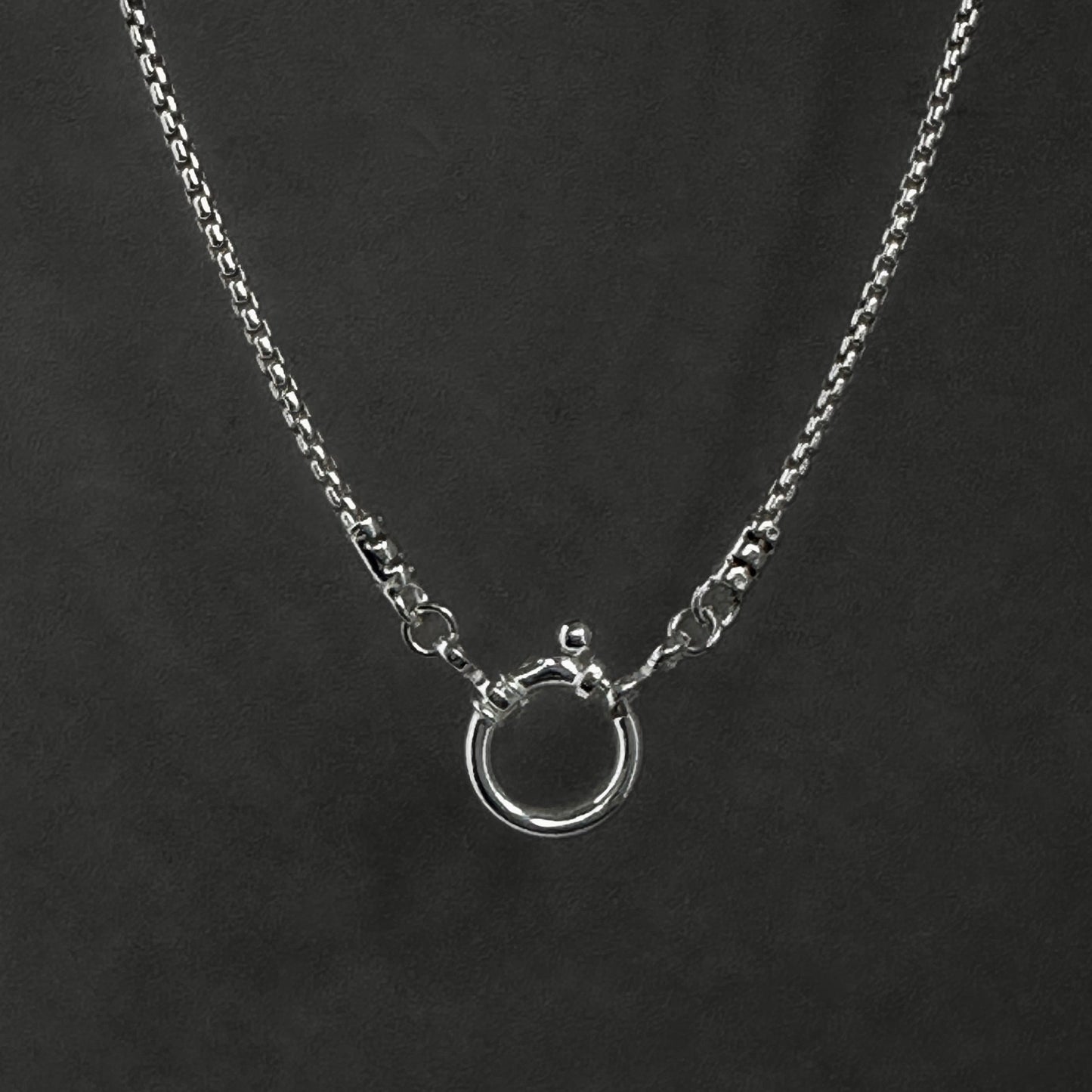 Sailor Clasp Round Box Chain Necklace in Sterling Silver, 1.8mm