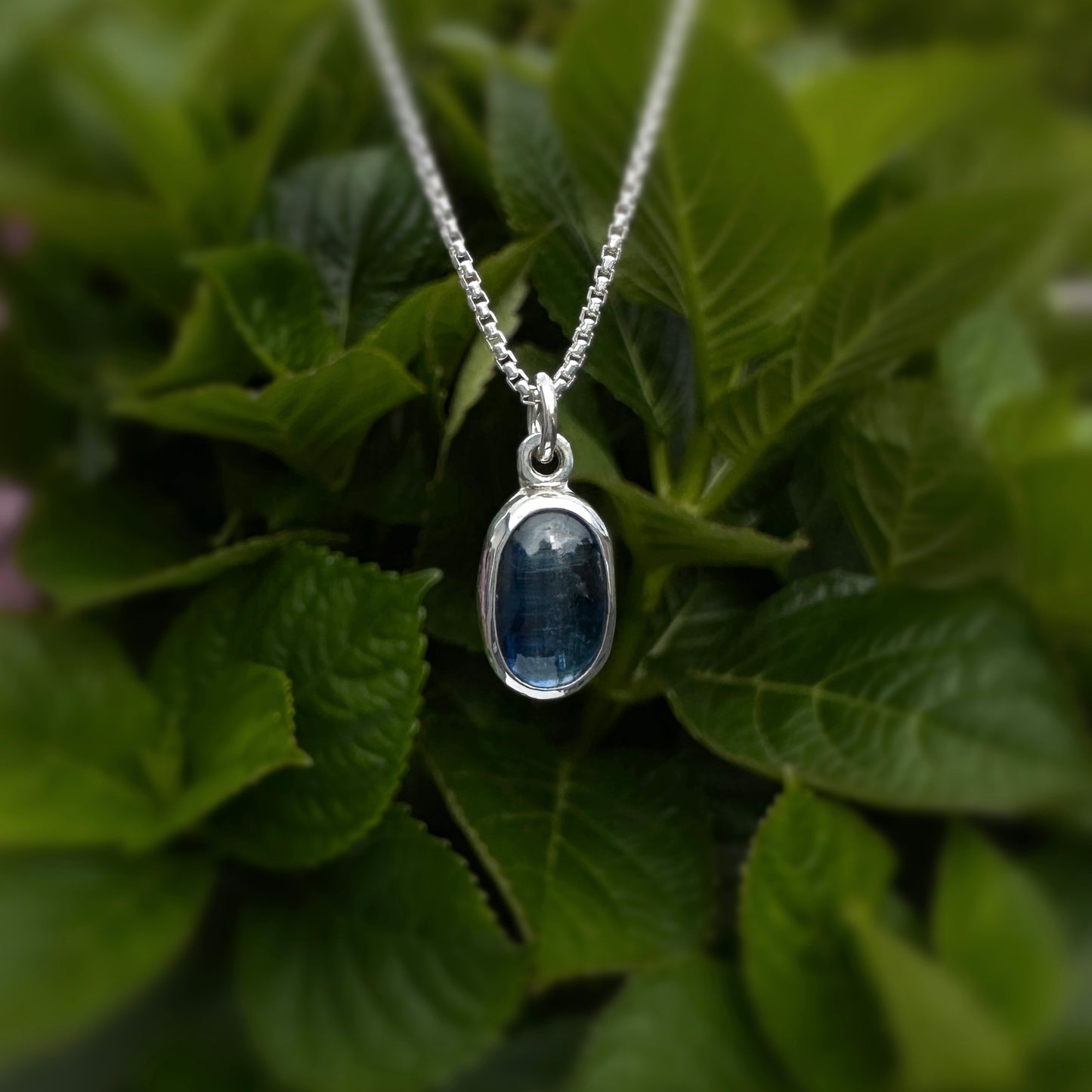 Blue Kyanite Pendant Necklace in Sterling Silver