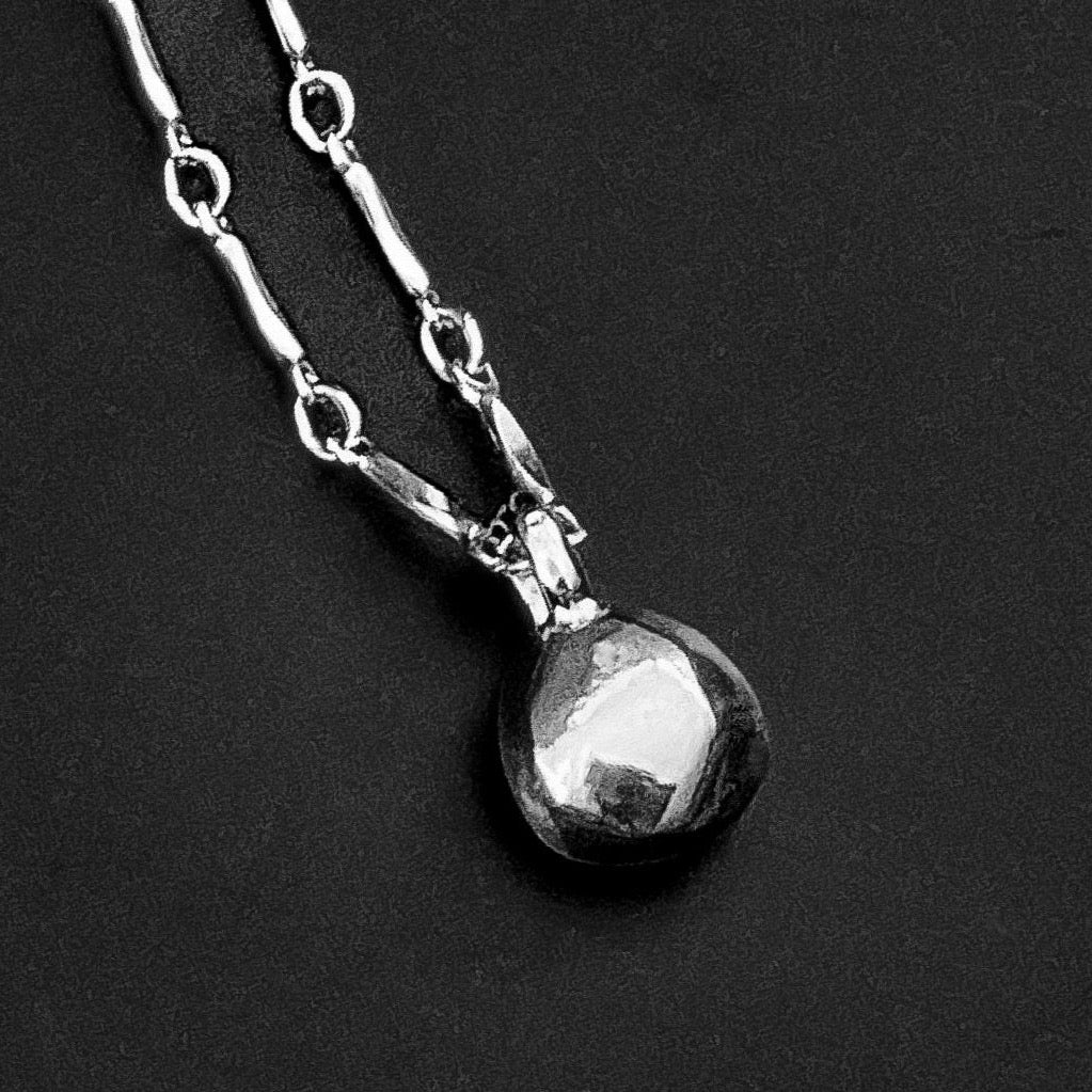 Sterling Silver Fidget Nugget Charm Necklace