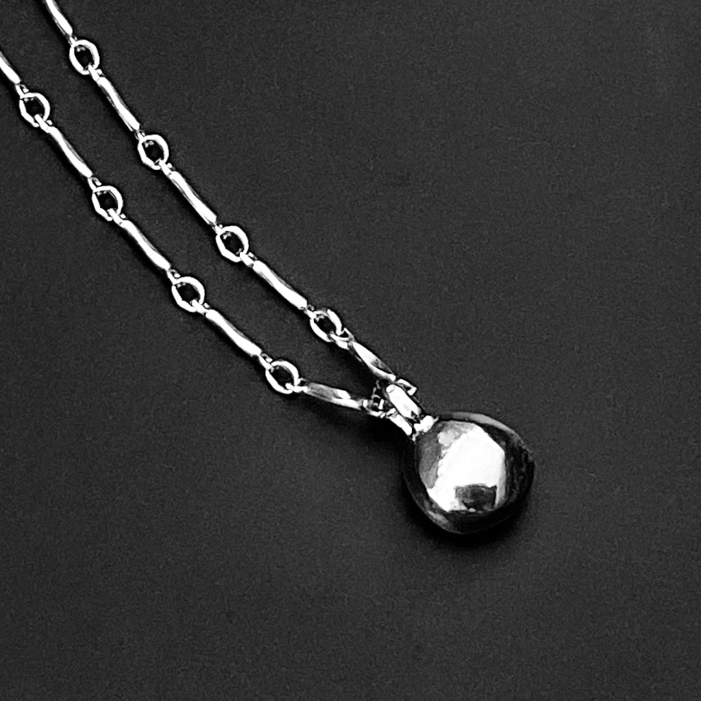 Sterling Silver Fidget Nugget Charm Necklace