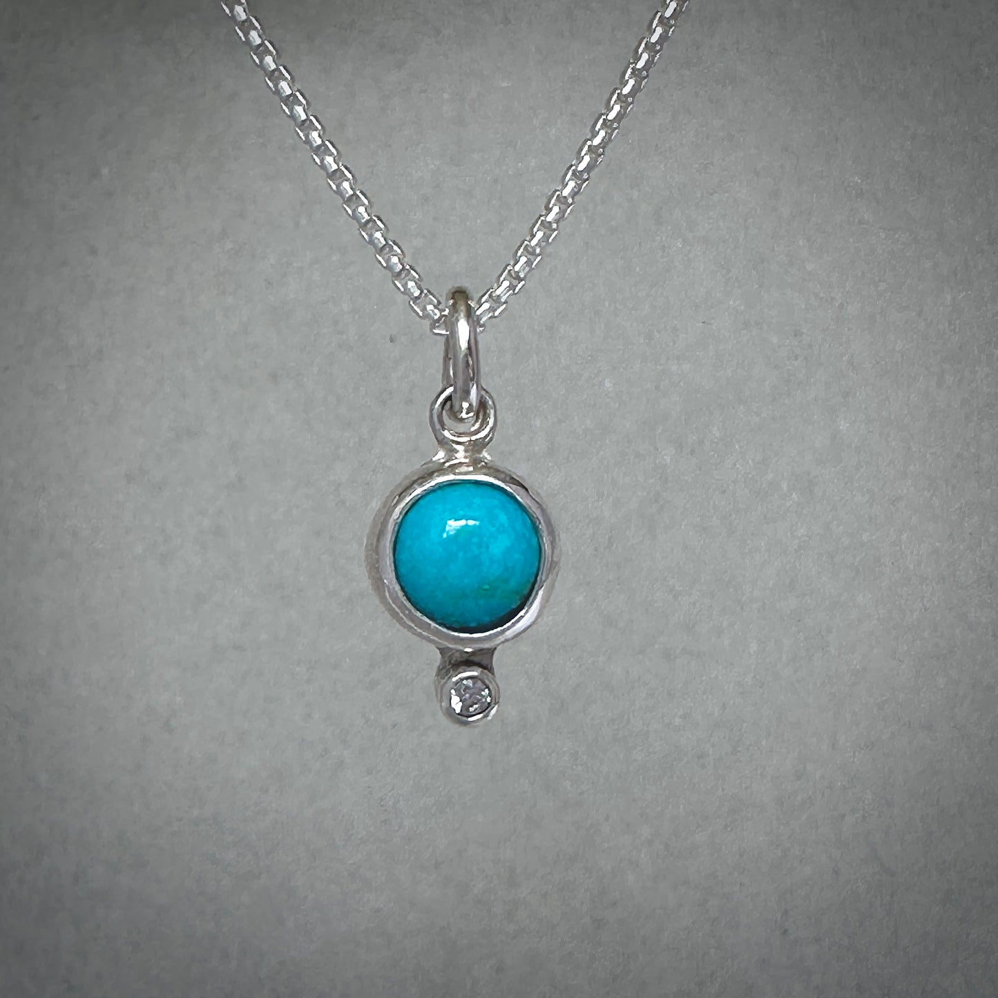Turquoise and Topaz Pendant Necklace in Sterling Silver
