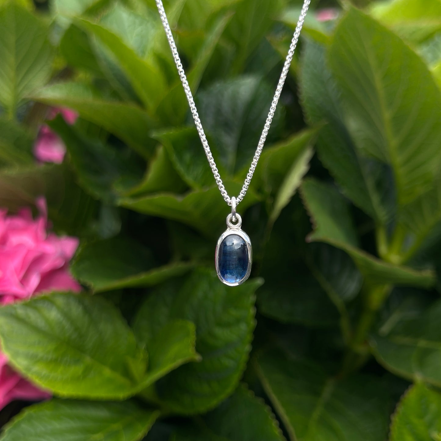 Blue Kyanite Pendant Necklace in Sterling Silver