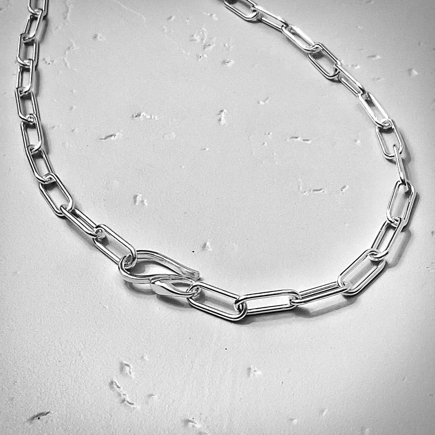 Chunky Paperclip Chain Necklace in Sterling Silver, 6mm