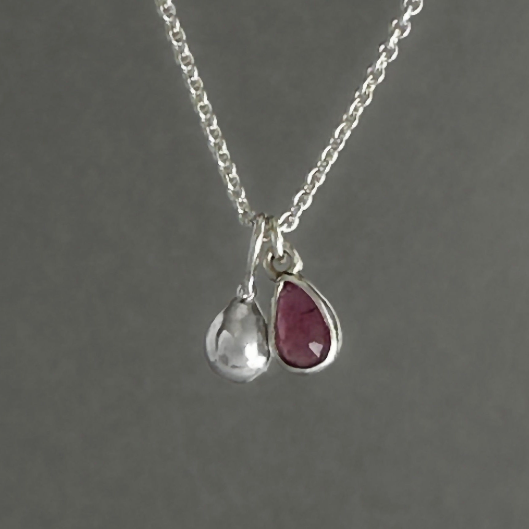 Store Sterling Silver Dark Pink Tourmaline Pendant