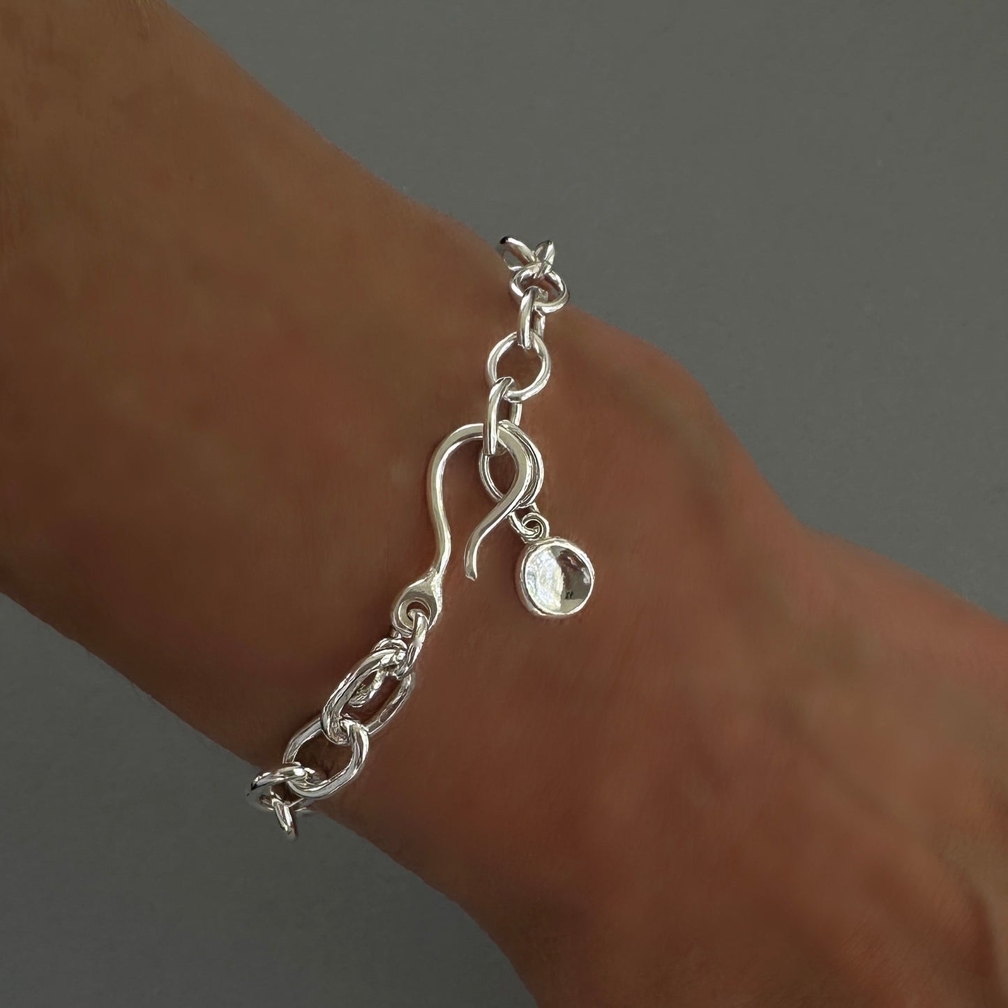 Chunky Cable Chain Bracelet in Sterling Silver, 9mm