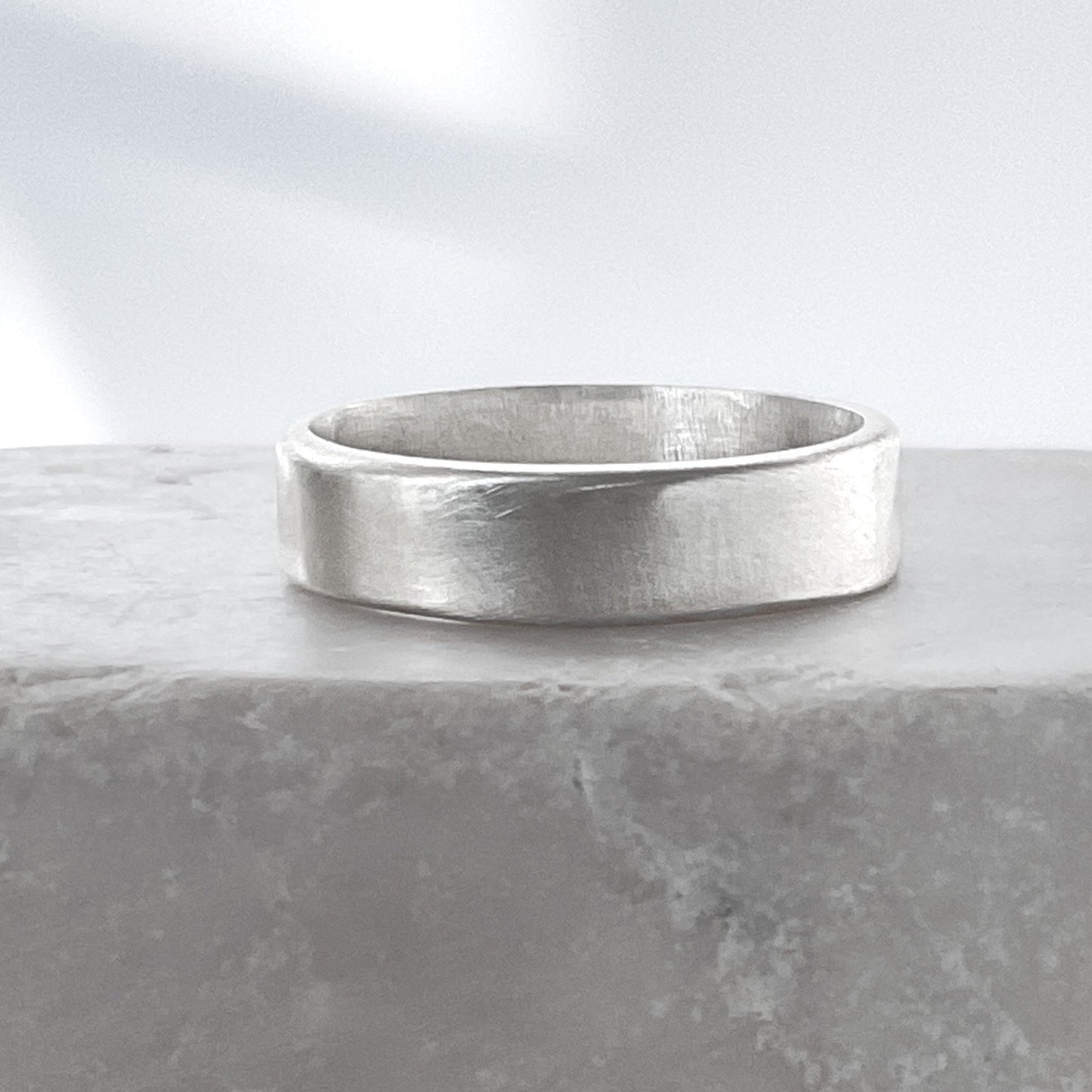 Wide Ring Band in Sterling Silver