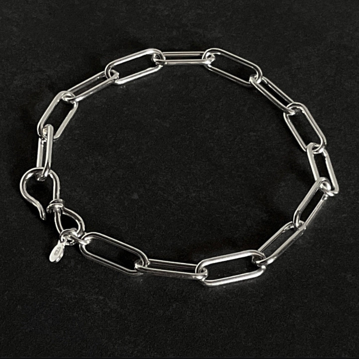 Chunky Paperclip Chain Bracelet in Sterling Silver, 6mm