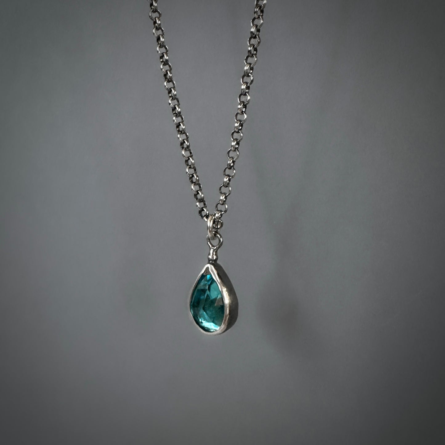 Sterling Silver London Blue Topaz Pendant Necklace