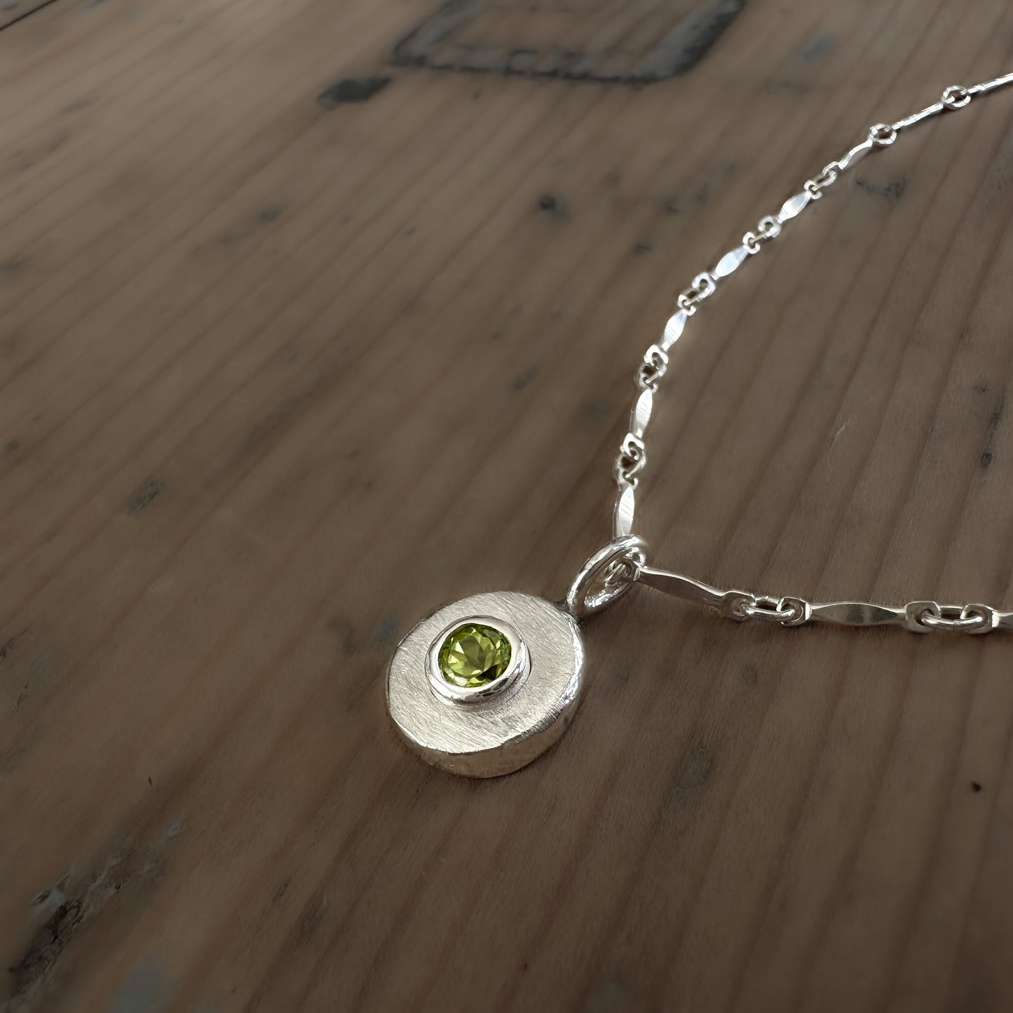 Sterling Silver Peridot Pendant Necklace