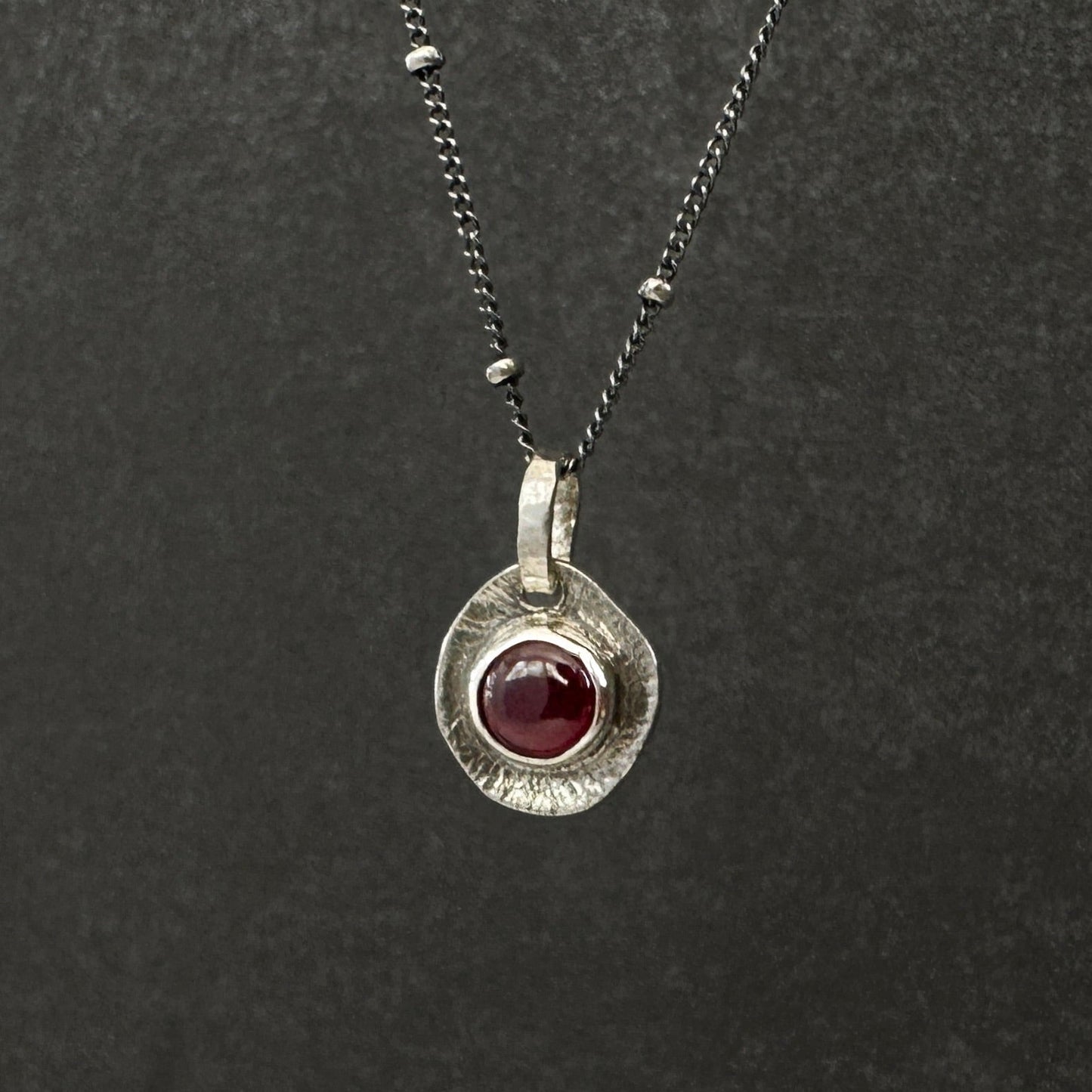 Sterling Silver Garnet Pendant Necklace