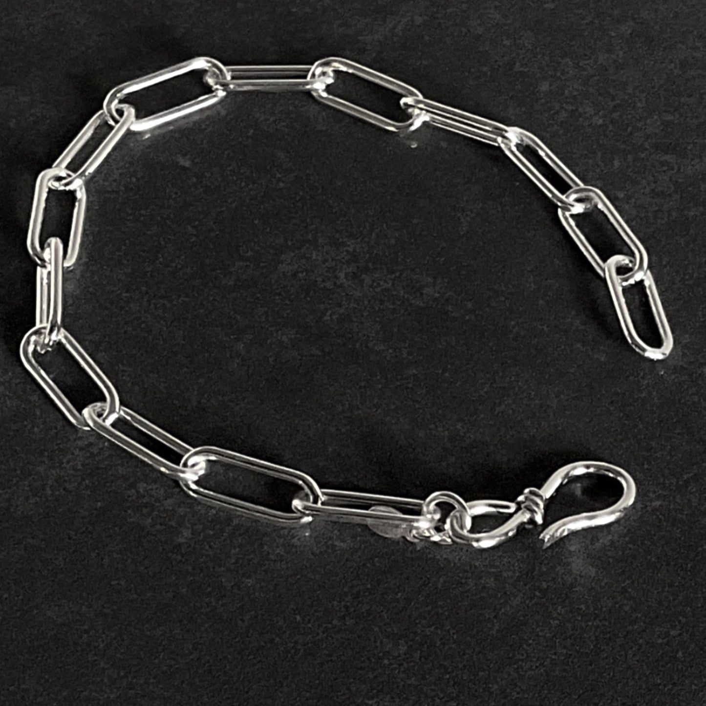 Chunky Paperclip Chain Bracelet in Sterling Silver, 6mm