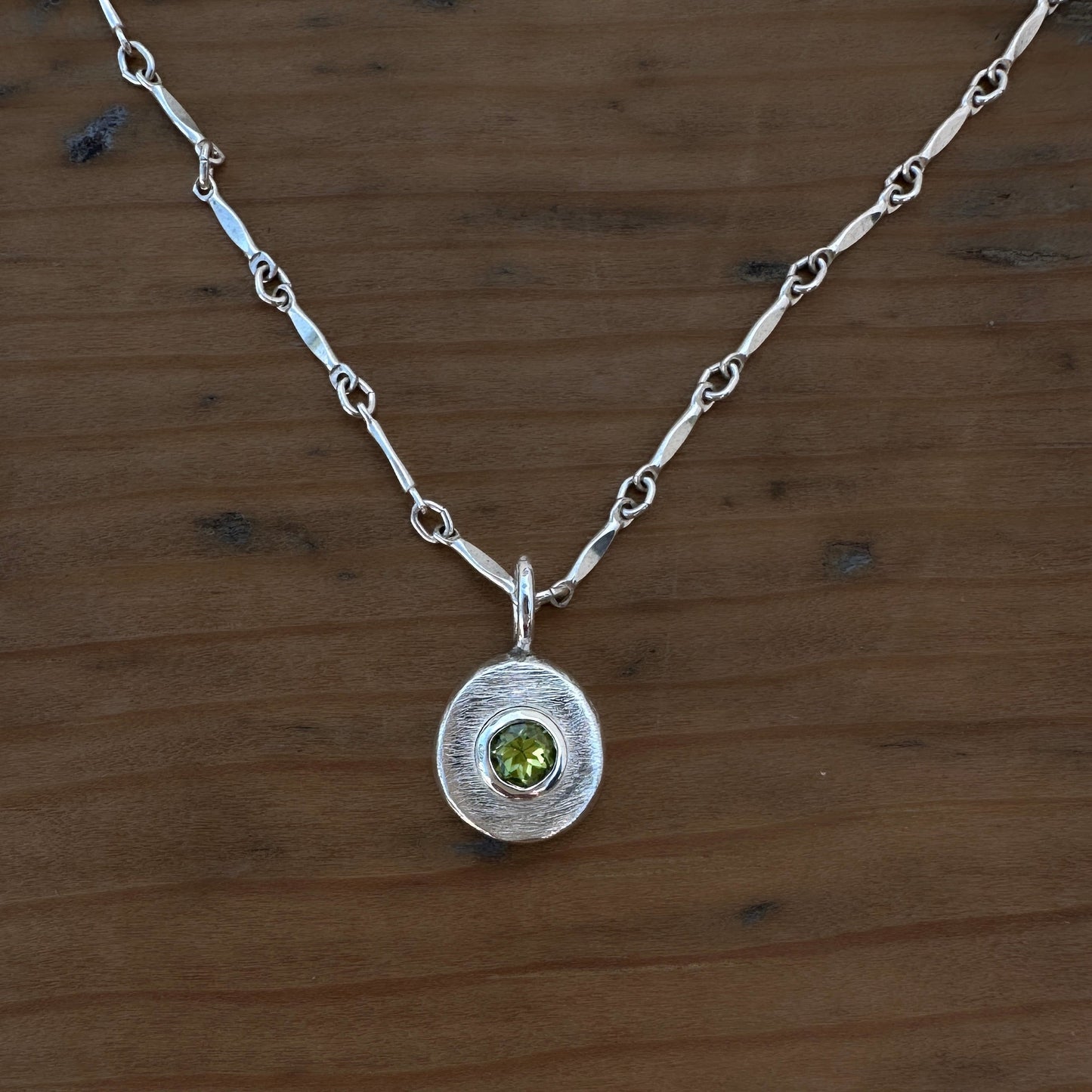 Sterling Silver Peridot Pendant Necklace