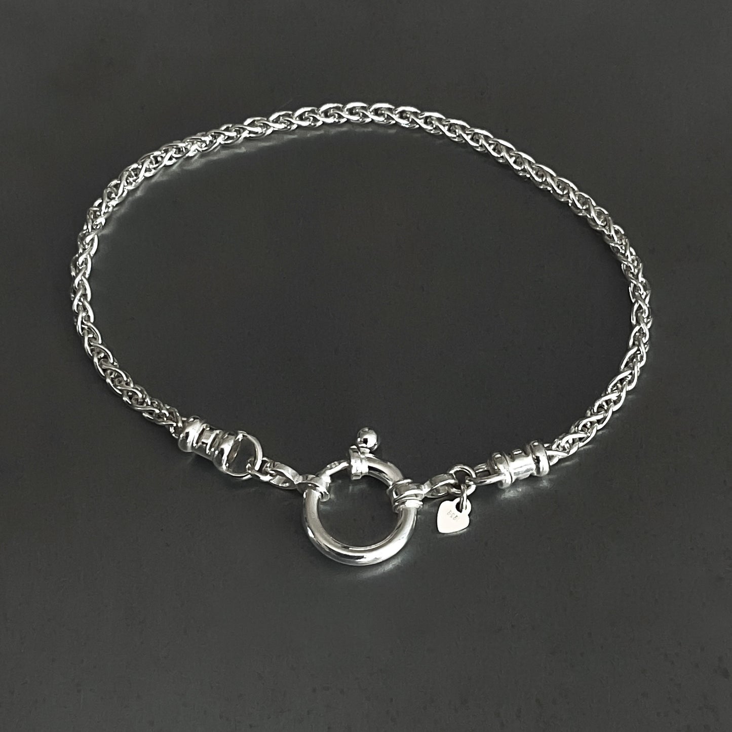 Classic Wheat Chain Bracelet in Sterling Silver, 2.5mm