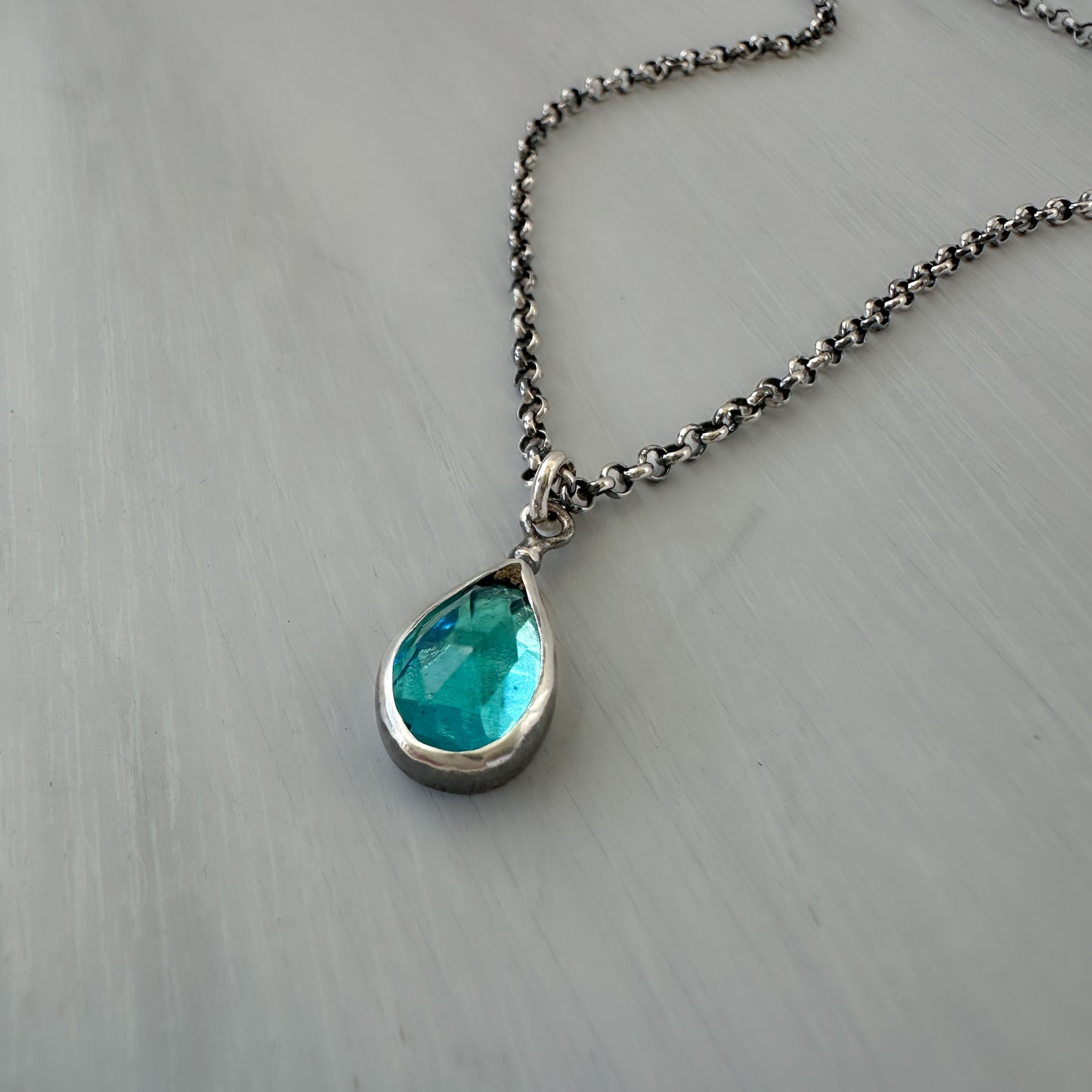 Sterling Silver London Blue Topaz Pendant Necklace