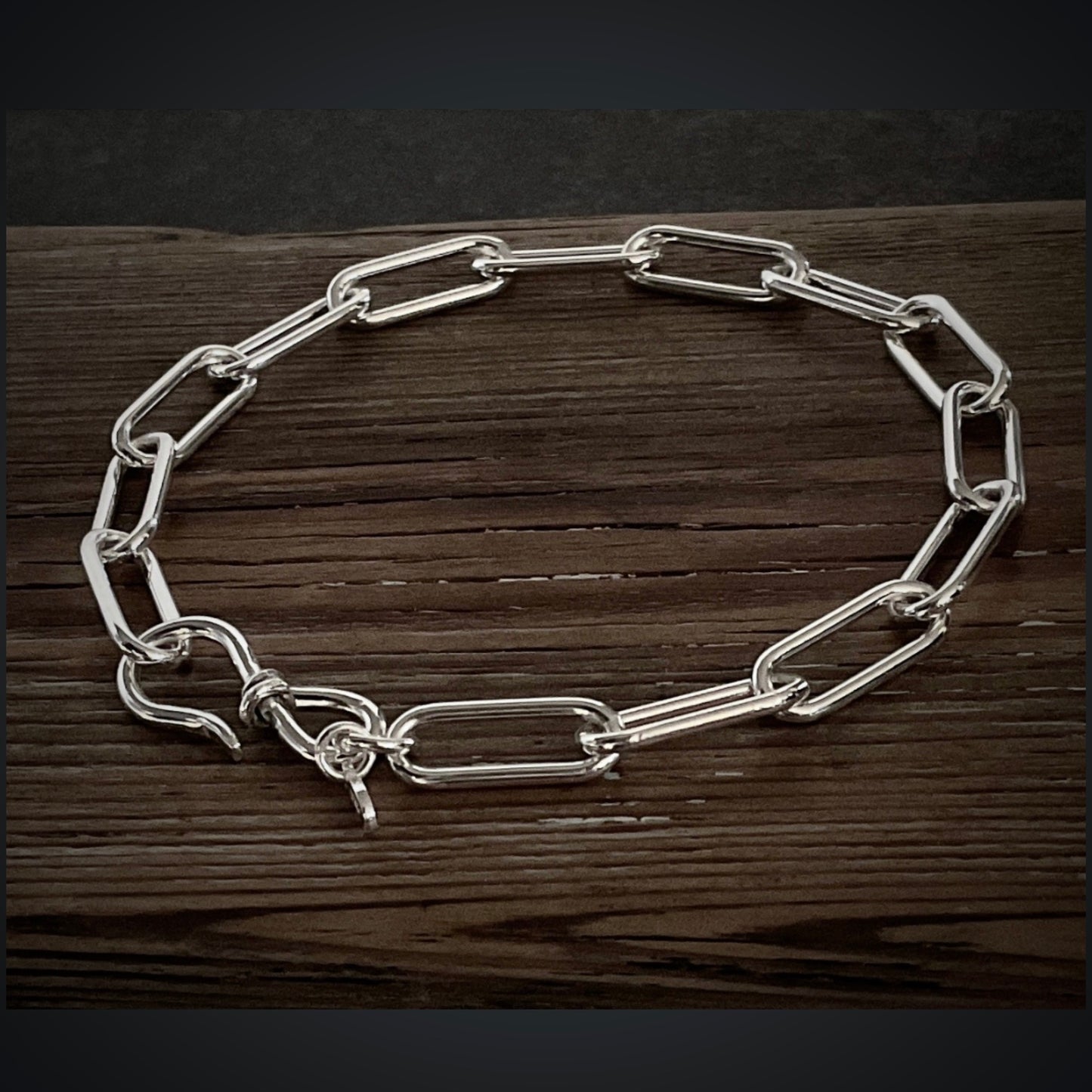 Chunky Paperclip Chain Bracelet in Sterling Silver, 6mm