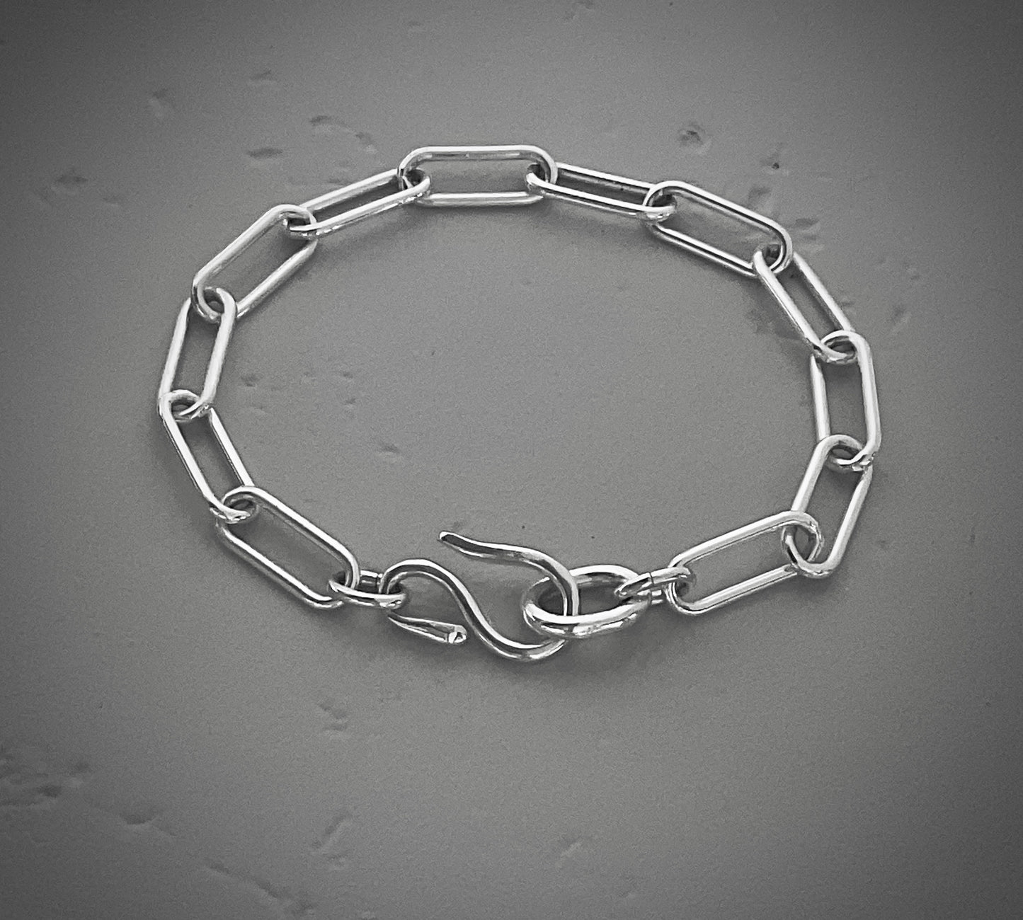 Sterling Silver Paperclip Chain Infinity Bracelet 6mm