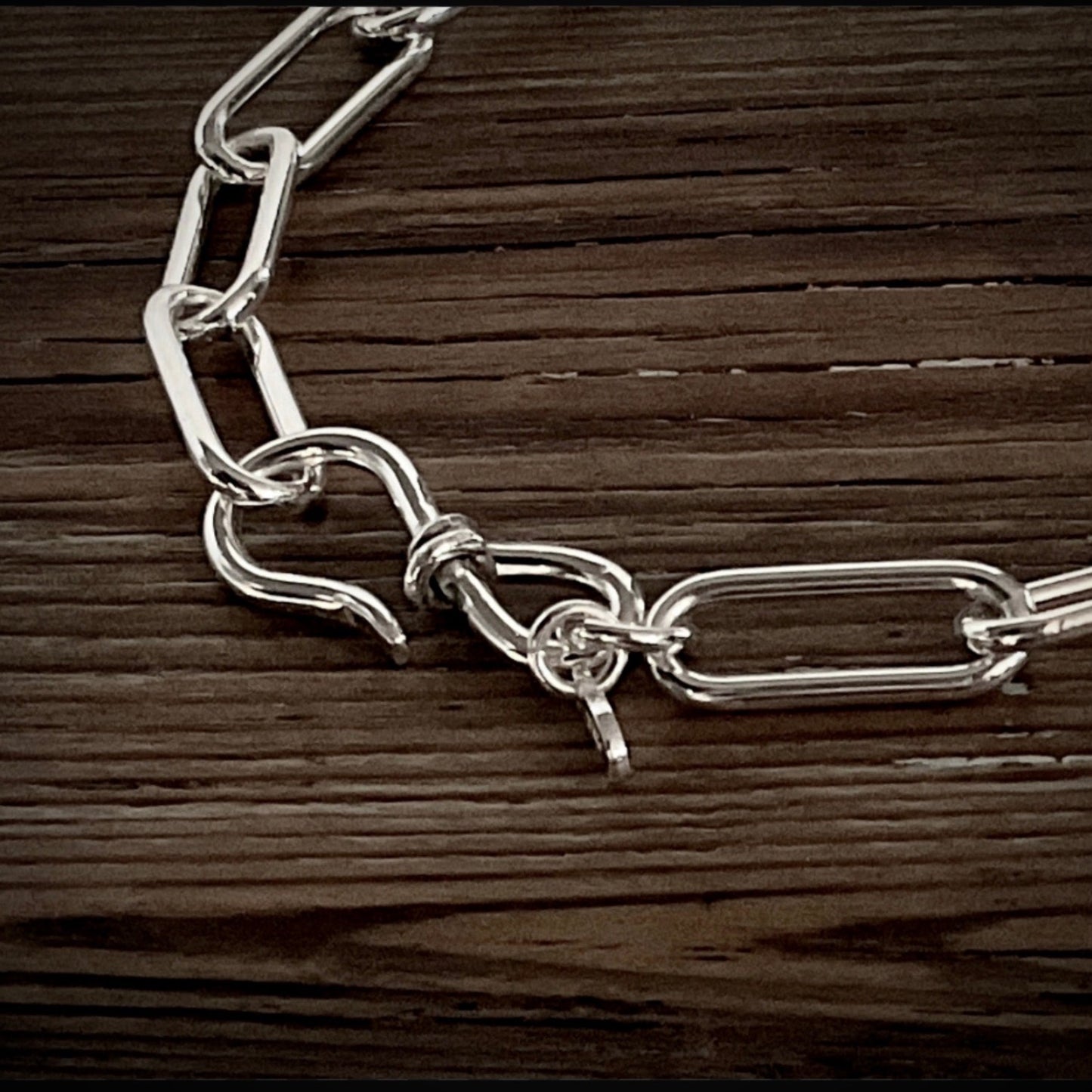 Chunky Paperclip Chain Bracelet in Sterling Silver, 6mm