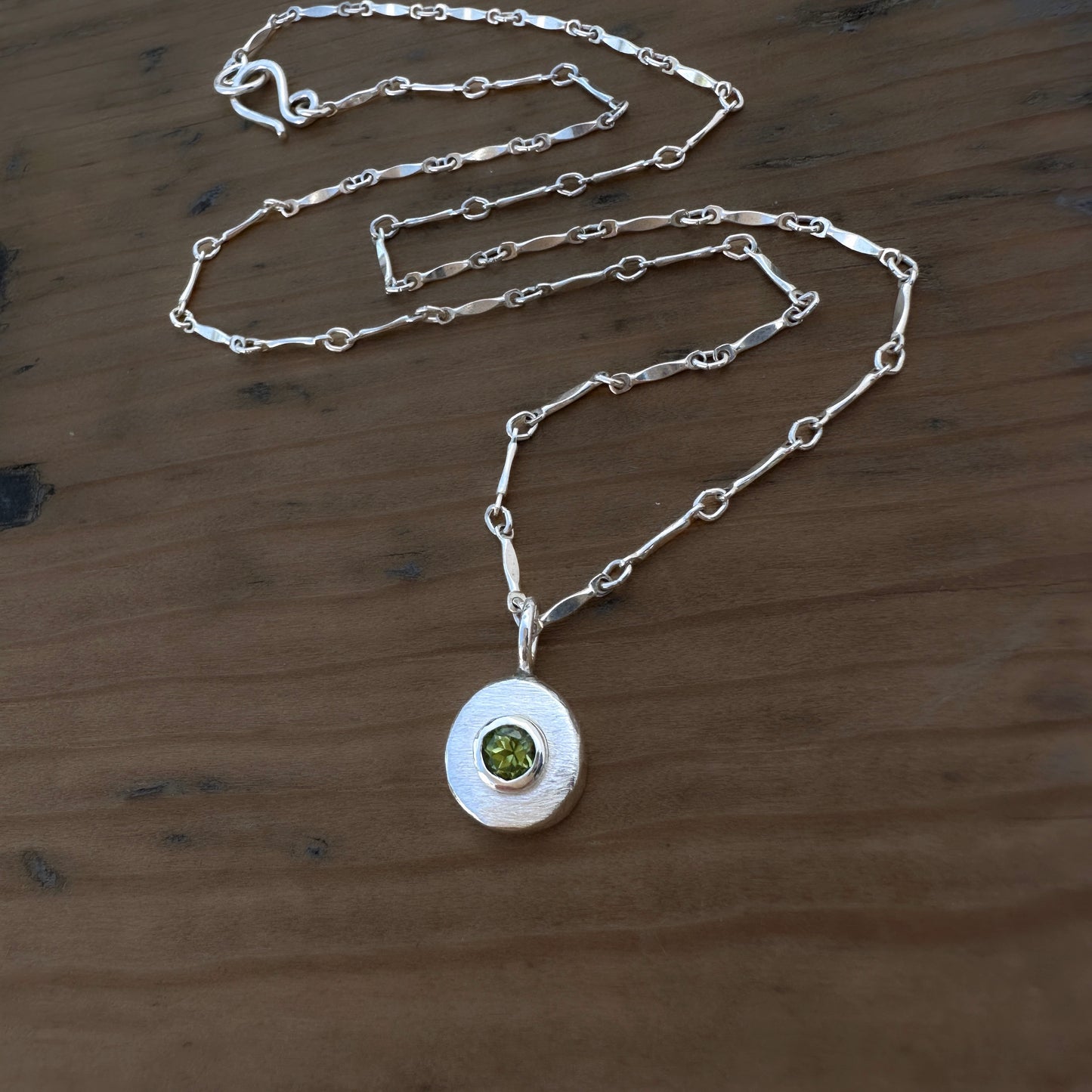 Sterling Silver Peridot Pendant Necklace