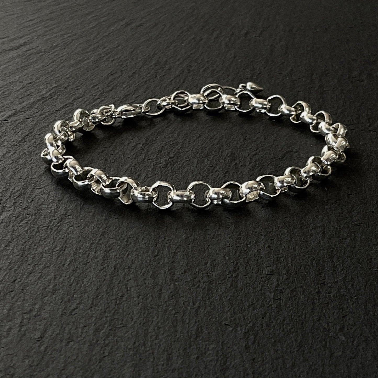 Chunky Rolo Chain Bracelet in Sterling Silver, 6.3mm