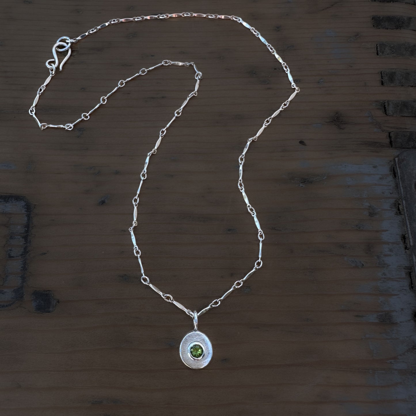 Sterling Silver Peridot Pendant Necklace