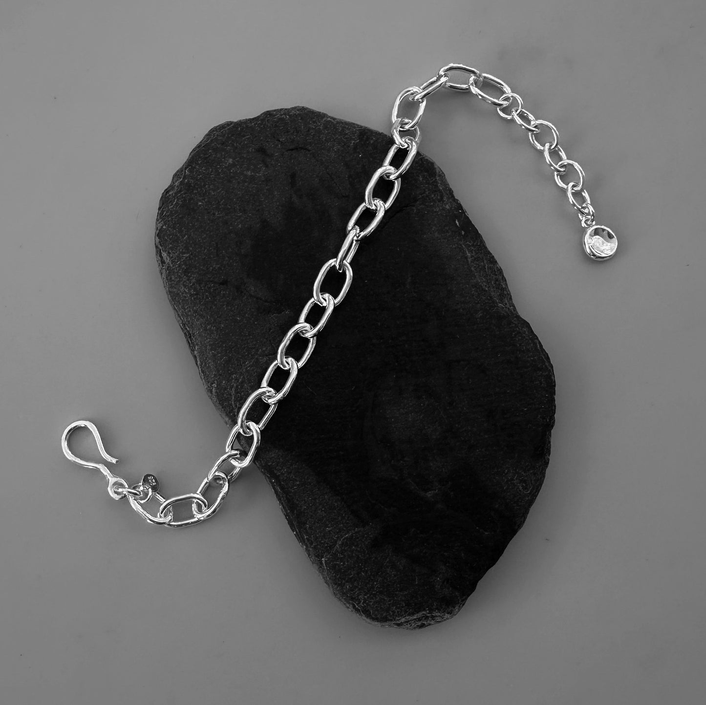 Chunky Cable Chain Bracelet in Sterling Silver, 9mm