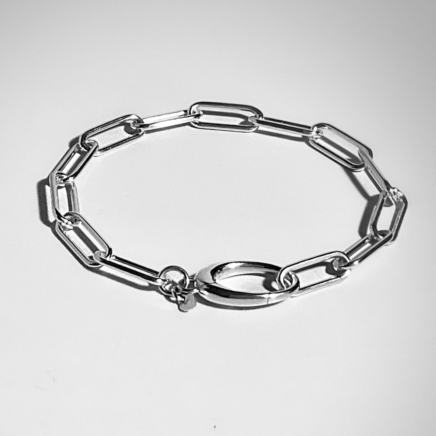 Chunky Paperclip Chain Bracelet in Sterling Silver, 6mm