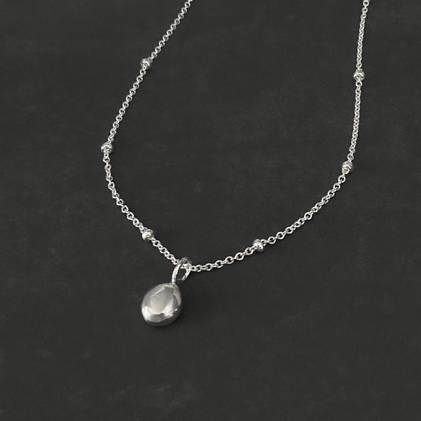 Sterling Silver Nugget Pendant Necklace, 1.5mm