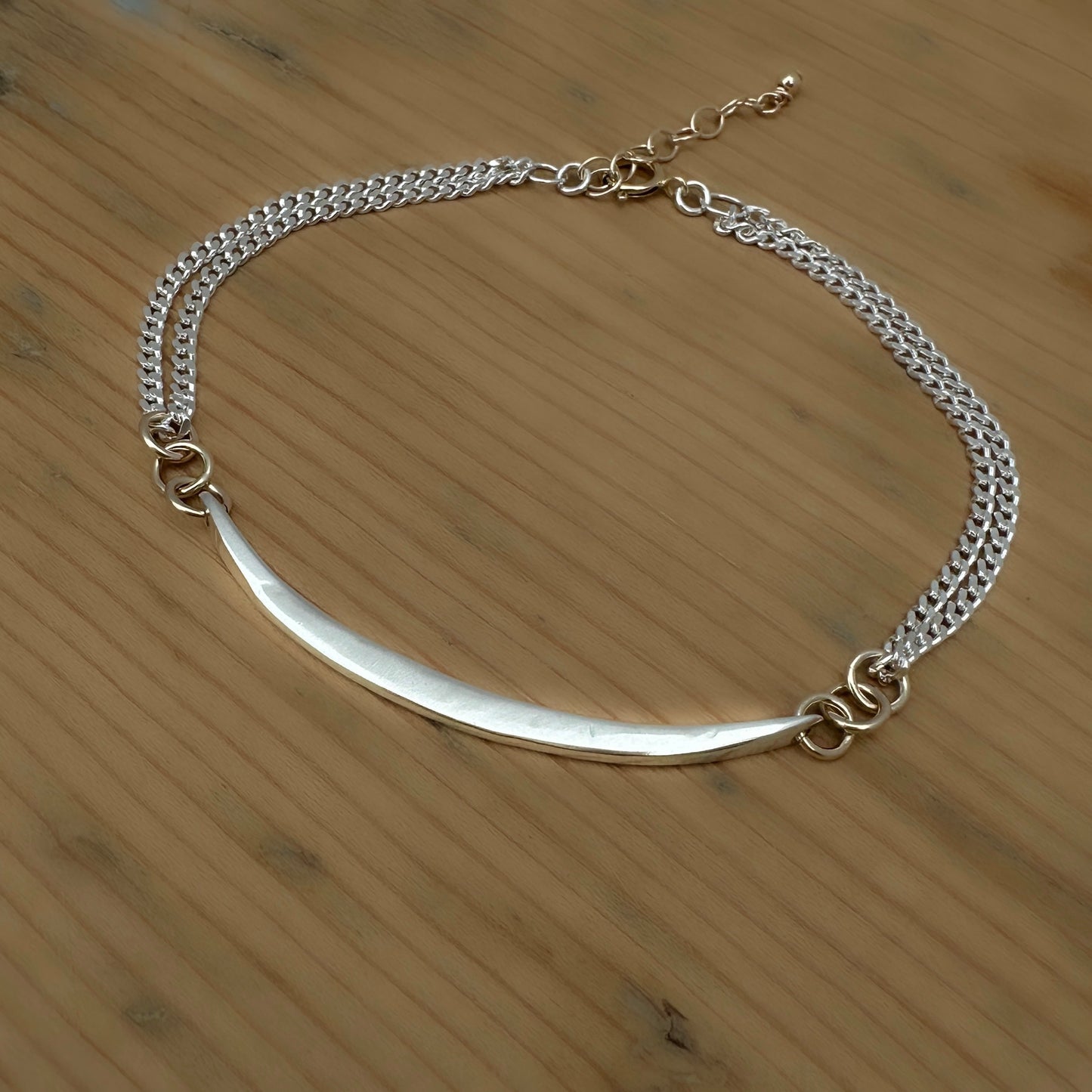 Mixed Metal Sterling Silver  & 14k Gold Filled Chain Bracelet