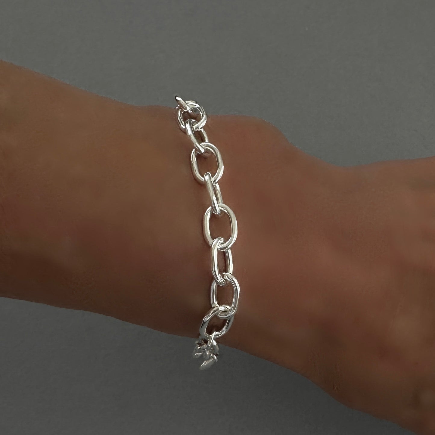 Chunky Cable Chain Bracelet in Sterling Silver, 9mm