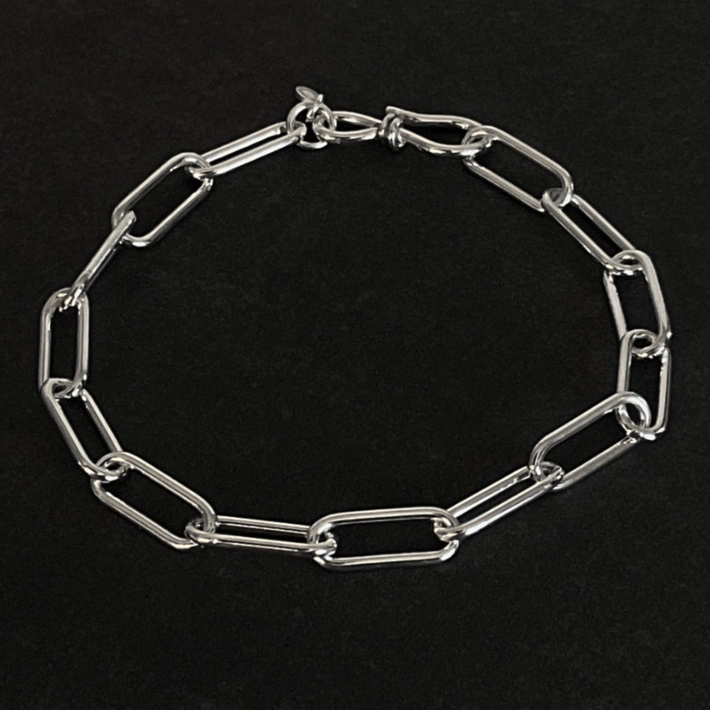 Chunky Paperclip Chain Bracelet in Sterling Silver, 6mm