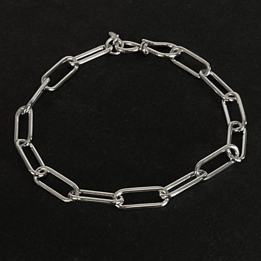 Chunky Paperclip Chain Bracelet in Sterling Silver, 6mm