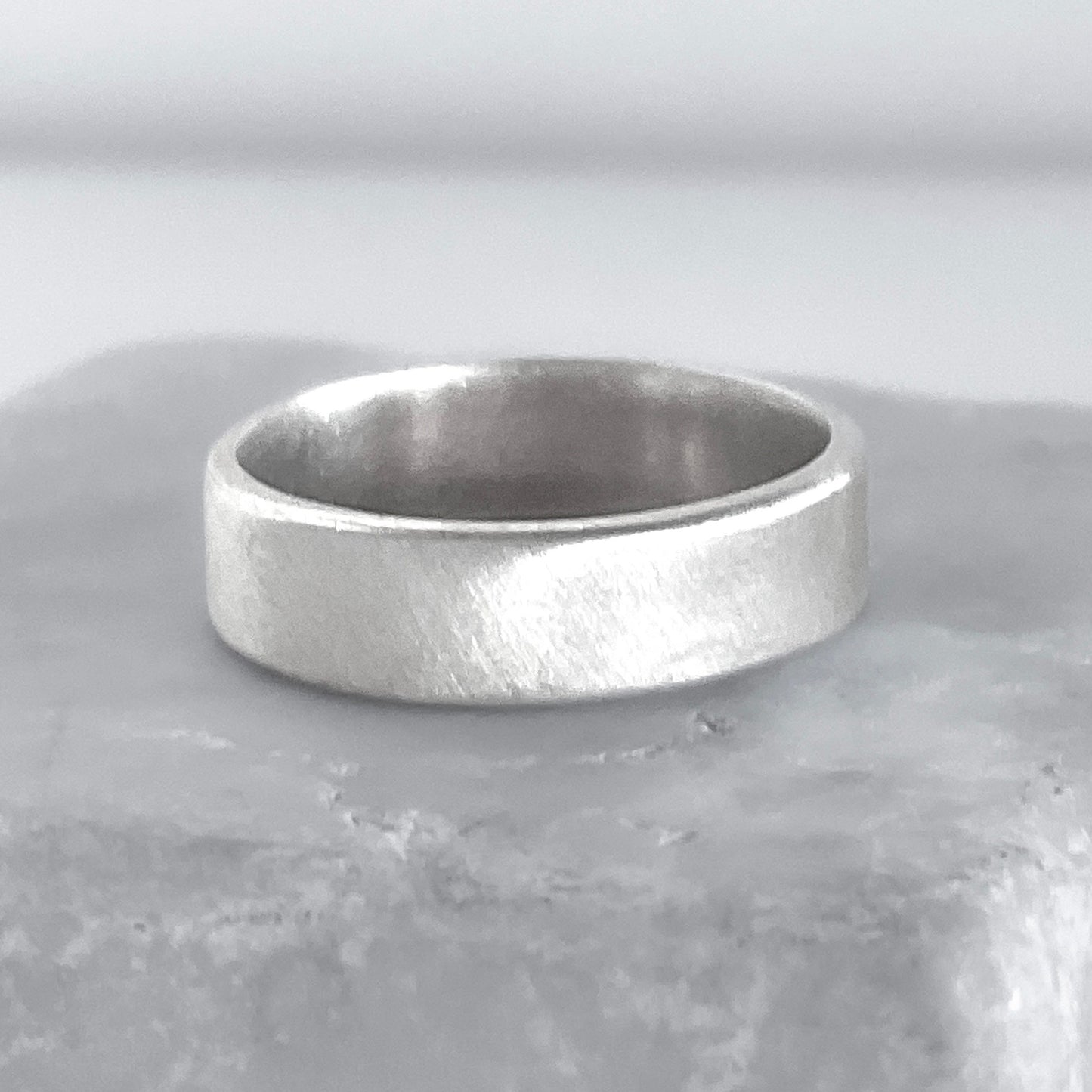 Wide Ring Band in Sterling Silver