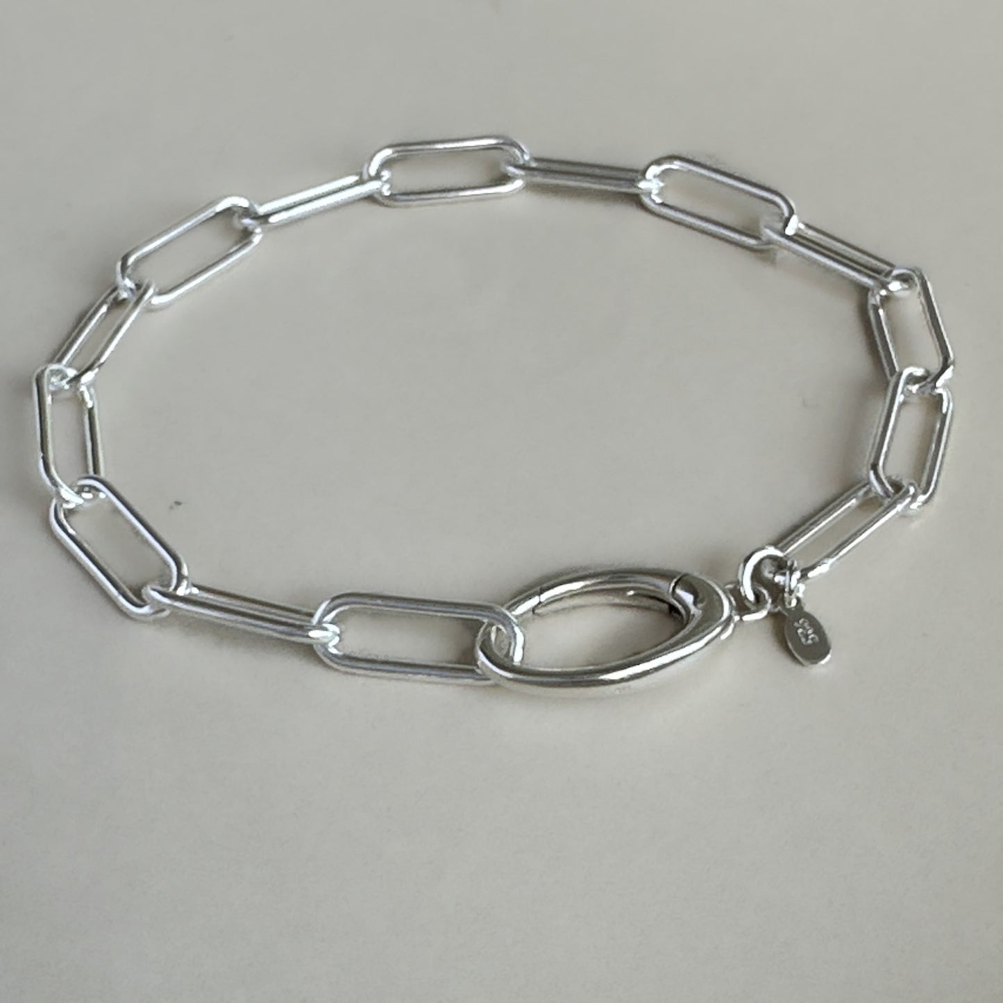 Chunky Paperclip Chain Bracelet in Sterling Silver, 6mm