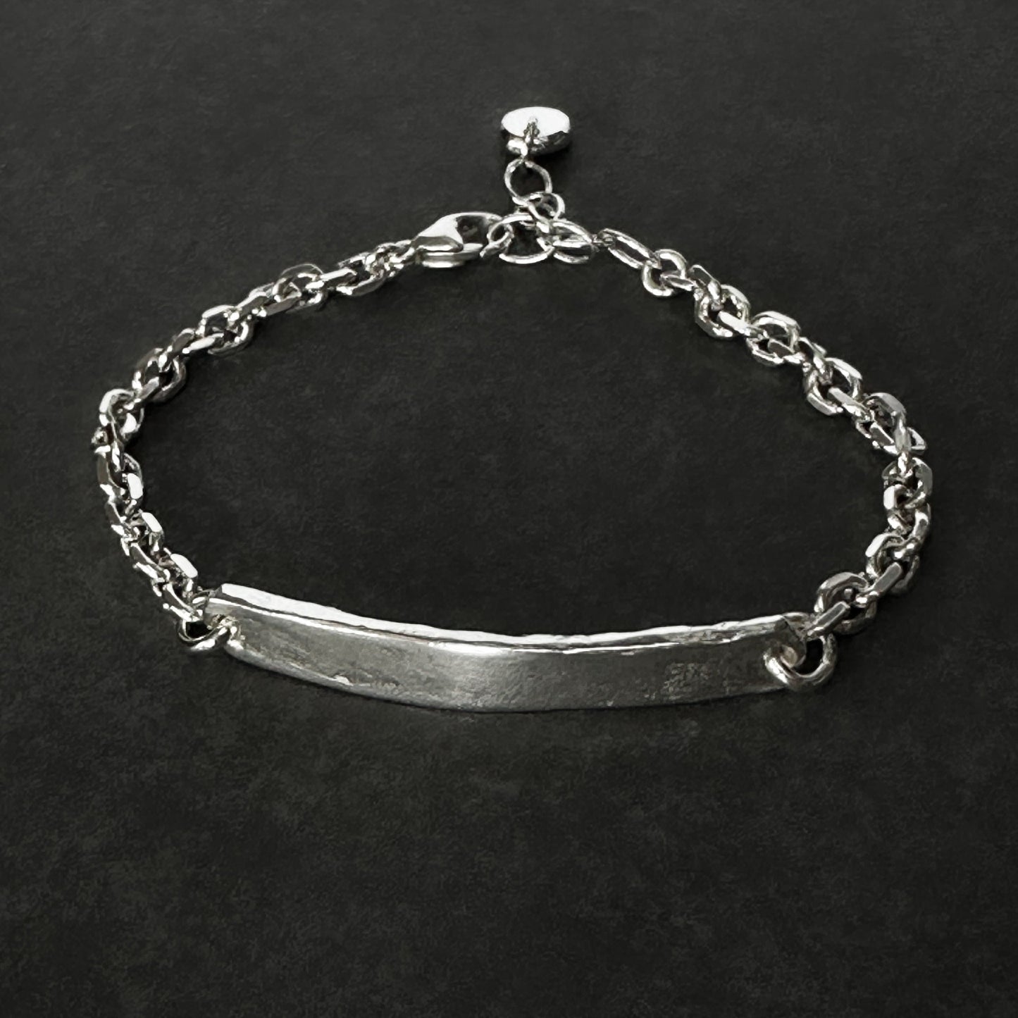 Organic Heavy Bar Bracelet in Sterling Silver, 4.2mm