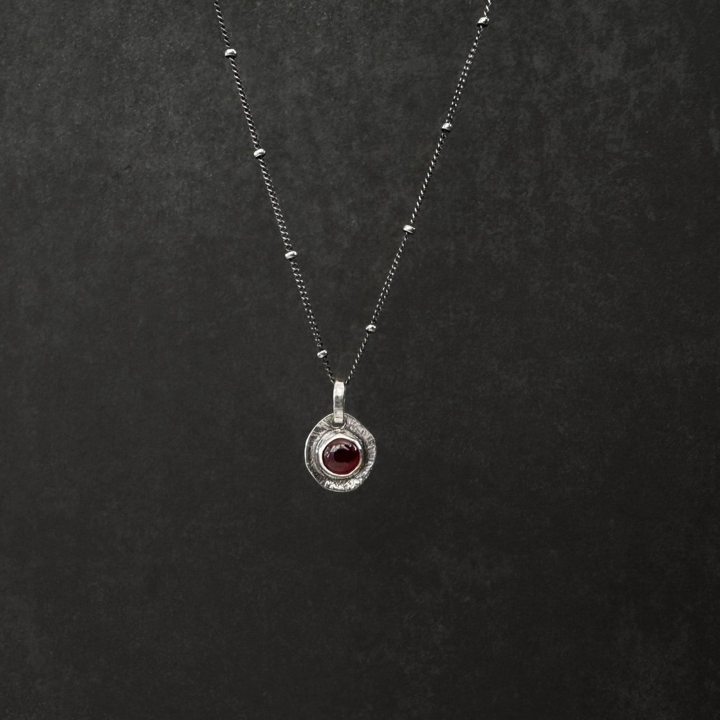 Sterling Silver Garnet Pendant Necklace