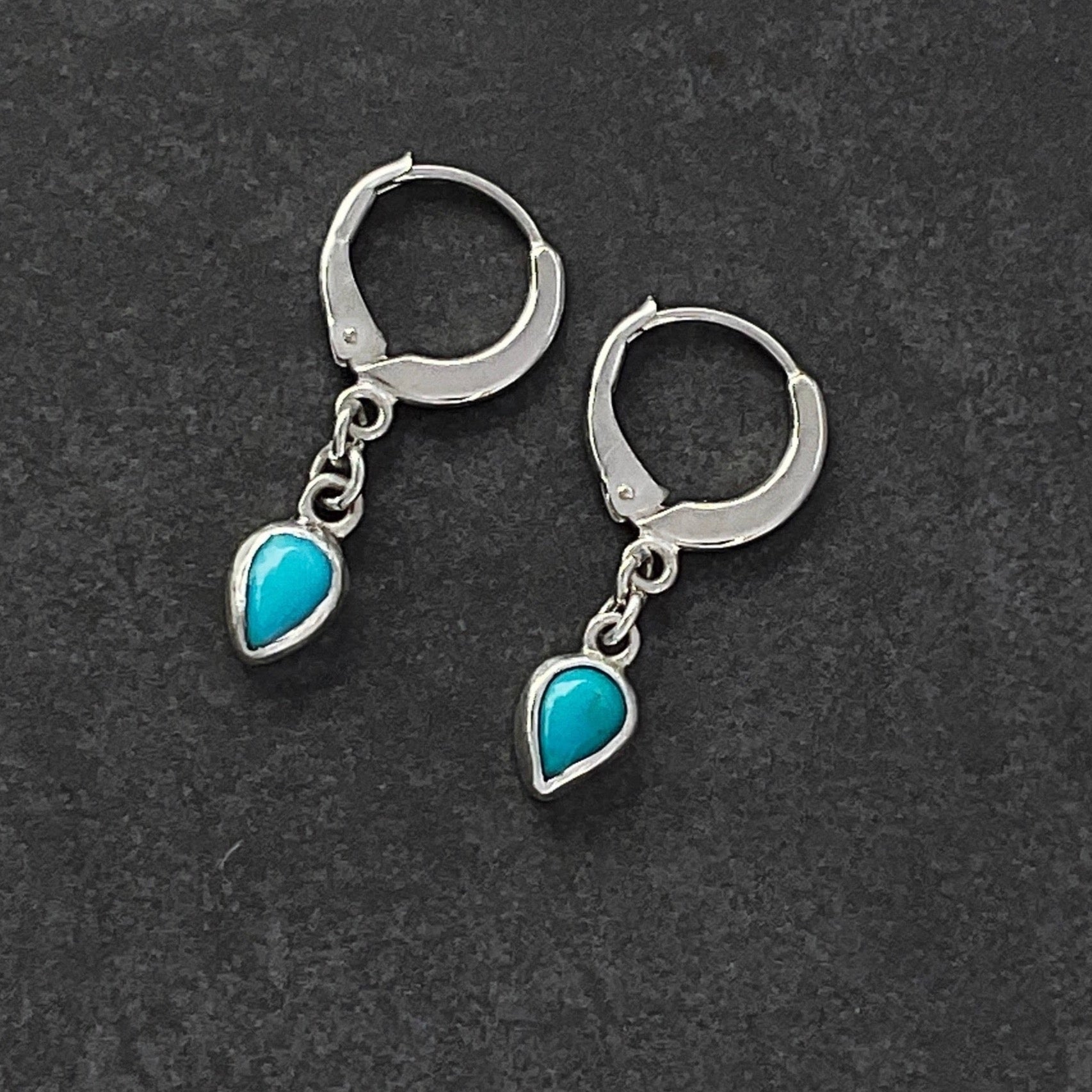 Blue Kingman Turquoise Teardrop Earrings