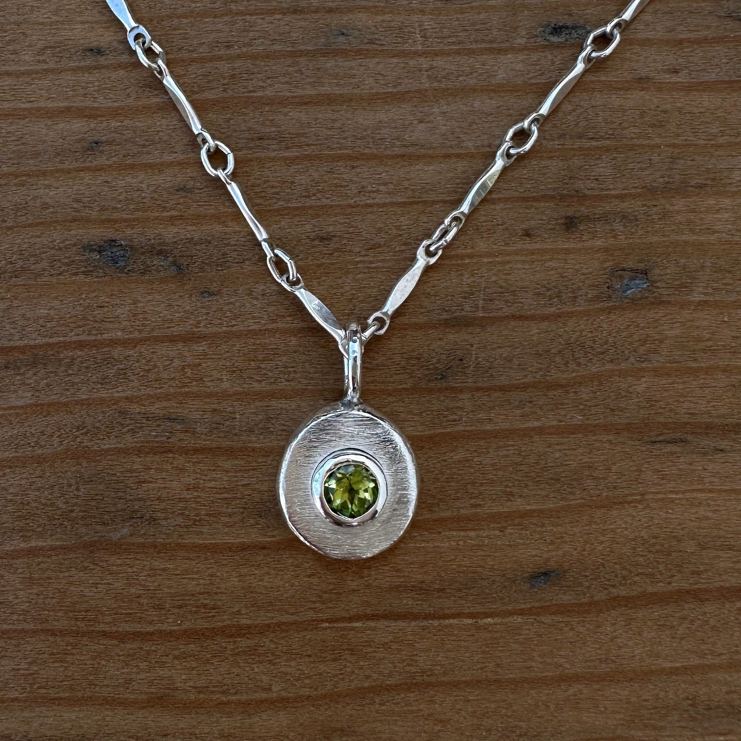 Sterling Silver Peridot Pendant Necklace