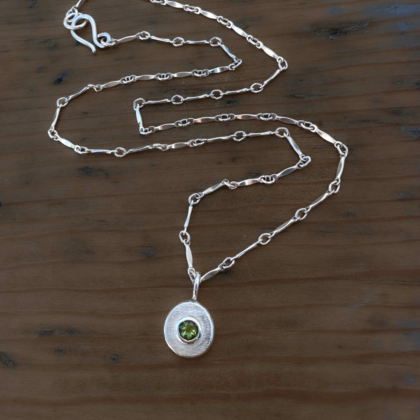 Sterling Silver Peridot Pendant Necklace