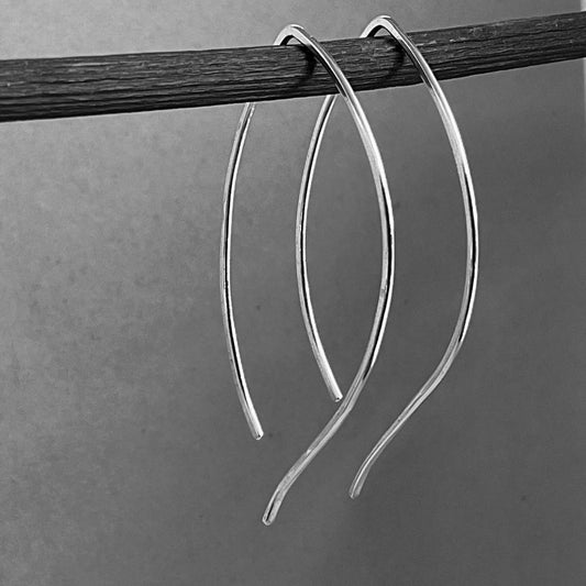 Sterling Silver Arc Hoop Earrings